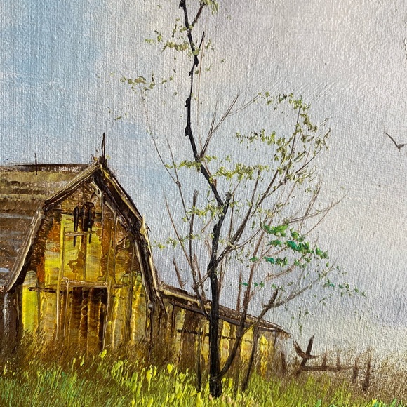 Vintage original landscape oil painting - Picture 4 of 8